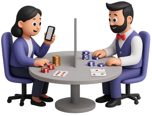 Dealer und Spieler in einem Live-Casino