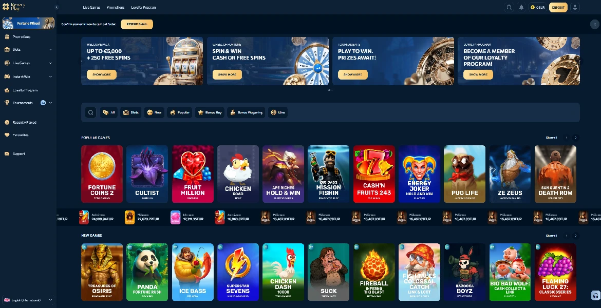 Revery Play Casino Login
