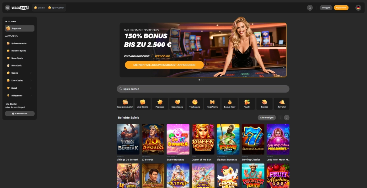 VegasNova Casino Login